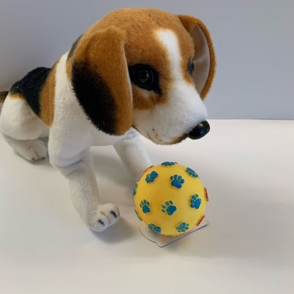 Pet- Squeaky Toy- Ball W/ Paw Prints - Various Colors - Picture 8 of 11